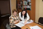 Project manager Loreta Razutienė with Anna Petrovna Jankauskaite, Head of the Department for Culture, Tourism and Youth affairs Administration of Sovetsk City district